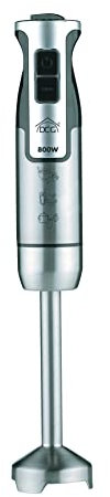 DCG, Batidora de mano 800W, color acero. Control de velocidad ajustable. Varilla de acero inoxidable desmontable. Vaso de plástico de 600 ml incluido.