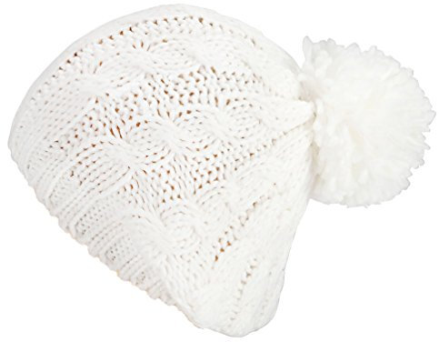 FEINZWIRN Strick Barett Mütze Beanie Strick Mütze Oversize Wintermütze 236(Weiss)