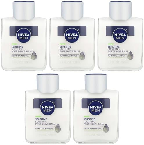 NIVEA MEN Nivea Sensitive Post Shave Balm 3.30 Oz Pack of 5, for Men