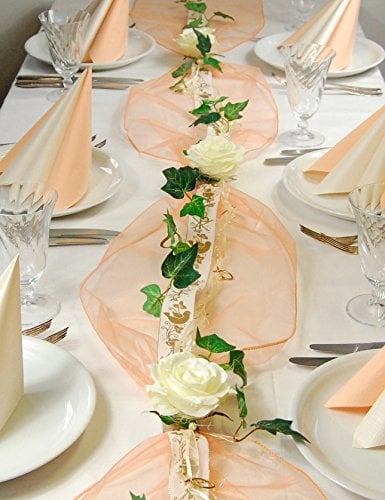 Fibula [Style]® Komplettpaket Believe apricot Größe S Komplette Tischdekoration für ca 8 - 10 Personen *Kommunion*Konfirmation*Taufe*Firmung* in apricot