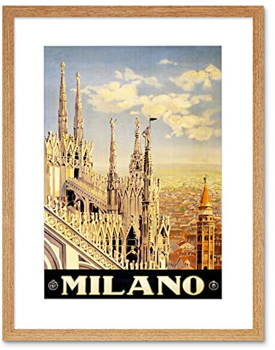 The Art Stop TRAVEL AD VINTAGE MILANO MILAN ITALY FRAMED PRINT F12X7698