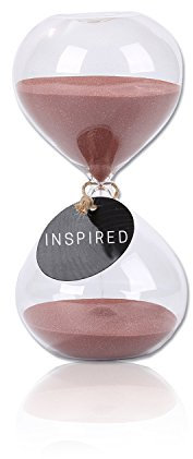 biloba 11,4 cm Puff Sablier/Sablier, Verre, cacao, 6 Inch , 60 Minutes(+/-360 Second)