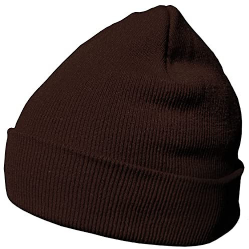 DonDon Mütze Herren Mütze Damen Wintermütze Beanie klassisches Design braun