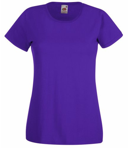 Fruit of the Loom women's value weight t-shirt, lady-fit - Purple - X-Small