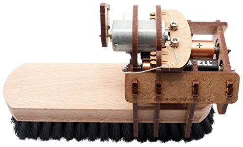 YouMake Putzroboter Holzbausatz - Klebefrei - Umweltfreundliche und Soziale Produktion aus Deutschland - Mit Batterien und Montagewerkzeug - Kostenlose Ersatzteile!