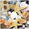ARTland Wanddeko Glasbilder Wandbild Glas Bild einteilig Quadratisch Natur Strand Muscheln Seestern Küste Meer Maritim S6QU