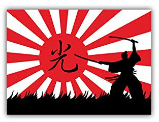 Aufkleber/Sticker Ehre Samurai Japan Flagge Fahne Kung-Fu Karate 7x5cm A1118