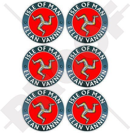 Isle of Man VANNIN (Schiff) TT Racing, triskellion, Manx 40 mm (40,6 cm) Mobile, Handy Vinyl Mini Sticker, Aufkleber X6
