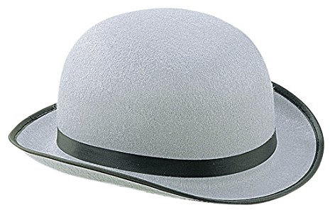 Amakando Bowler Herren Melone Hut grau Eleganter Filzhut Klassischer Herrenhut Melonenhut Männer Charlie Chaplin Faschingshut