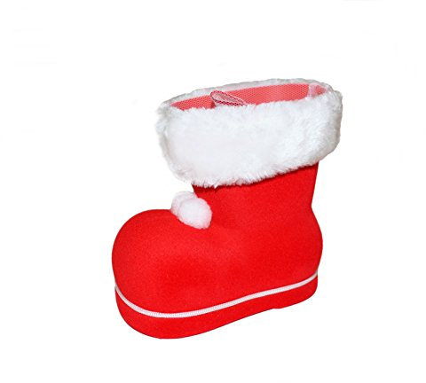 Humbert Nikolausstiefel Weihnachtsstiefel Stiefel samtrot mit Netz aus Kunststoff
