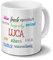 digital print Tasse mit Namen Luca - Negative Eigenschaften von Luca - Namenstasse, Kaffeebecher, Mug, Becher, Kaffeetasse - Farbe Weiß