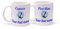 Tazletree Personalised Boat Mug, 2X Mugs Captains &First Mate Mugs for Narrow Boat, Boat, Yacht.