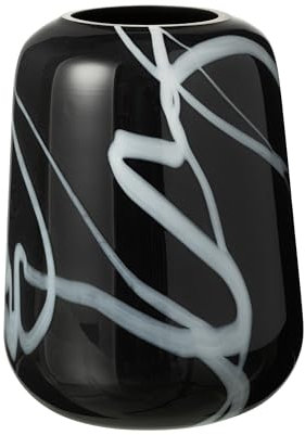 Vase effet fumé en verre fin noir/blanc