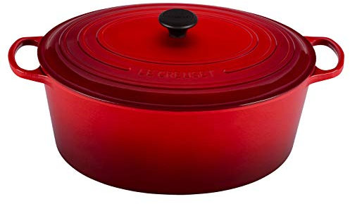 Le Creuset Enameled Cast Iron Signature Oval Dutch Oven, 15.5 qt., Cerise