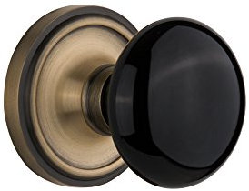 Nostalgic Warehouse Classic Rosette Black Porcelain Door Knob