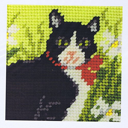 Orchidea Black and White Cat Tapestry Kit