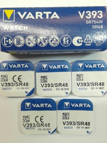 VARTA Piles Bouton Lot de 5 - V393
