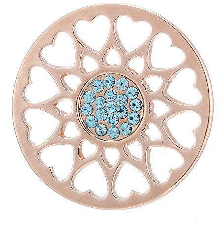 Morella Damen Coin Herzornament Rosegold 33 mm