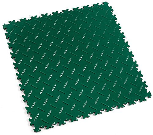Fortelock PVC Vinyl Bodenfliese | PVC Fliesen Garage | Garagenboden | Werkstattboden | Industry Diamant (Hohe Belastbarkeit) 2010 (Grün)