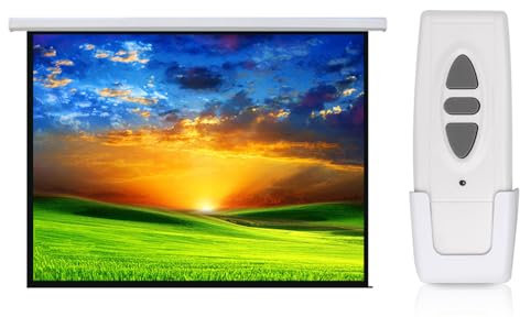 Maclean MC-562 Beamerleinwand mit Fernbedienung 167 300x300cm 1:1, Projektionswand Heimkino Leinwand Bildschirm Stationär TV 180° Betrachtungswinkel