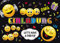 EDITION COLIBRI 10 Smiley-Einladungen: Geburtstagseinladungen Kinder mit Emoticon, lustige Einladungskarten Smiley-/Emoji zum Geburtstag, Mädchen/Jungen, 10-er Set, (11016DE)