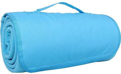 Threadart Tragbare Sport-Stadion-Decke mit Tragegurt, verstaubar für Reisen, weicher Fleece-Stoff, 147,3 x 121,9 cm, Türkis, 5 Farben erhältlich
