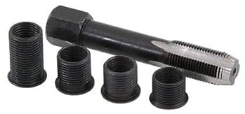Neilsen CT2333 10mm Spark Plug Re-Thread Set – Includes Tap and 4 Inserts (3/8in, 7/16in, 1/2in, 3/4in) – Cleans and Rethreads Spark Plug Ports