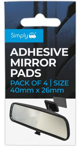 Simply SMP01 Adhesive Mirror Pads, Pack of 4, Increase Visibility, Universal Easy to Fit & Remove, Instructions Included