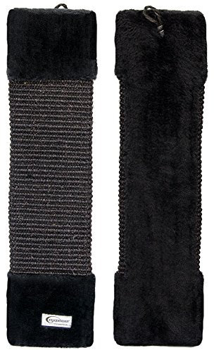 EYEPOWER Katzenkratzbrett M ca. 55 cm Kratzbrett Sisalbrett Kantenschutz Natursisal Wandschutz Schwarz