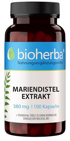 Mariendistel Kapseln – 100 Stück hochdosiert mit Silymarin und Vitamin B6 1140 mg Tagesdosis von BIOHERBA PZN 18216539