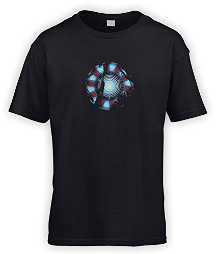 This Way Up Arc Reactor Kids T-Shirt [Black Large]