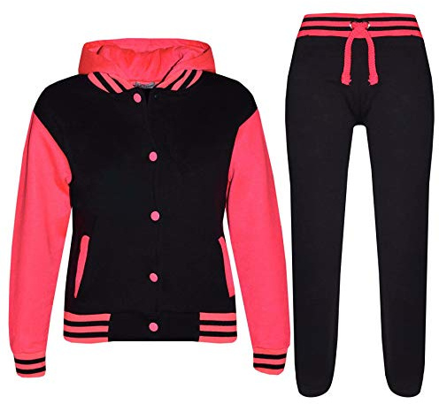 A2Z 4 Kids Girls Boys Baseball Tracksuit Jogging Suit Activewear Set | Matching Top and Bottom Tracksuit for Sports, Running and Casual Wear