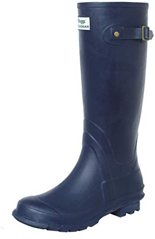 Hoggs of Fife Braemar Wellington Boot Navy - Hand made from natural rubber, Cotton lining