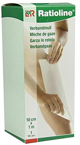 RATIOLINE acute 10 cmx1 m Verbandmull gerollt 1 St