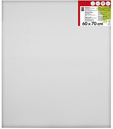 Marabu 1616000000602 - Keilrahmen, ca. 60 x 70 cm, Rahmentiefe ca. 1,8 cm, weiß, mit 380 g/qm Baumwolle bespannt, 3 fach grundiert, leicht saugend, für Acryl-, Öl-, Gouache- und Temperafarben