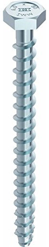 HECO 41170 MM Sechskantkopf Multi-Monti Schwellenanker mit Scheibe, 12 x 200 mm, verzinkt, 25 Stück