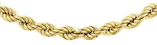 CARISSIMA Women's 9ct Yellow Gold Hollow 80 Rope Chain Necklace of Length 41cm/16