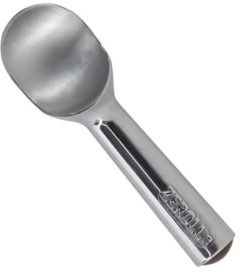 Zeroll, Size 10, in Silver 1010 Original Ice Cream Unique Liquid Filled Heat Conductive Handle Simple One Piece Aluminum Design Easy Release 20 Scoops per, 4-Ounce