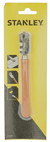 Stanley 0-14-040 Coupe-Verre Avec 6 Molettes En Acier Pour Couper Le Verre De 3 À 10Mm - Manche En Bois Verni - Peut Couper Du Verre Flotté