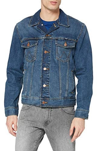 Wrangler Men's Classic Denim Jacket, Blue (Mid Stone), L