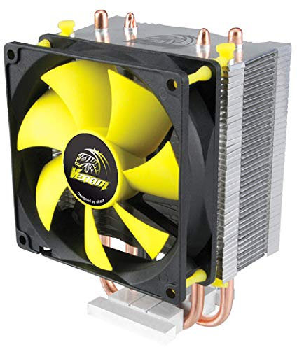 Akasa Venom Pico | CPU Cooler | PWM Fan | Aluminium Heatsink | Copper Heatpipes | 92mm Fan | Intel LGA1150, LGA1151, LGA1200, AMD AM4 AM5 | AK-CC4009EP01