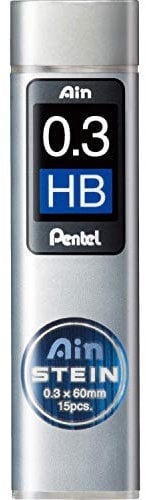 Pentel C273-HB Lot de 12 Etuis de 15 mines 0,3mm HB pour porte-mines