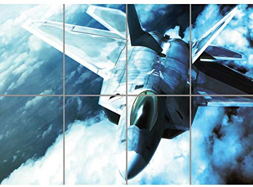 Doppelganger33 LTD F22 Raptor Fighter Jet Plane XL Giant Panel Poster Art Print (9 Sections)