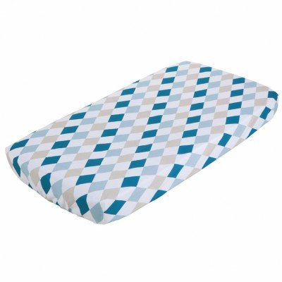 Little Dutch Spannbettlaken Spannbetttuch Babywiege (40x80 cm) Mint-beige Motiv: Rauten