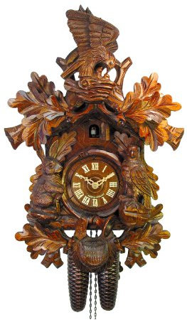 August Schwer Kuckucksuhr Adler, Hase, Vogel