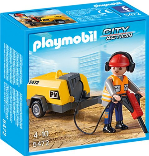 Playmobil - 5472 - Figurine - Ouvrier avec Marteau-piqueur