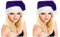Ciffre 2 er Set Weihnachtsmütze Nikolausmütze Dick Plüsch Lila Kuschlig Weich Mütze Santa X17