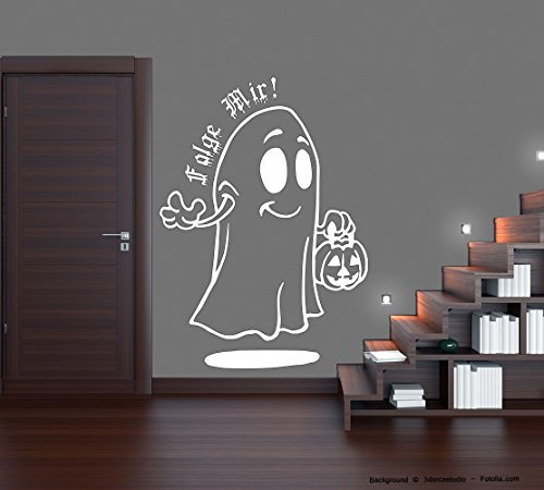 Sunnywall Wandtattoo Halloween Aufkleber Folge Mir Geist Gespenst Gelb Gr1