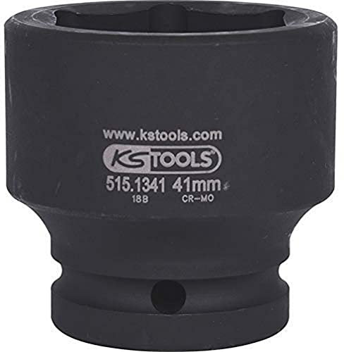 KS Tools 515.1341 - Llaves de vaso de impacto, pavonado (tamaño: hexagonal, 41 mm, 3/4)