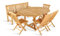 SAM® Teak Holz Gartengruppe Borneo, Gartenmöbel 6tlg., Sitzgruppe aus 1 x Auszugstisch + 4 Klappstuhl Menorca + 3er Sitzbank Caracas